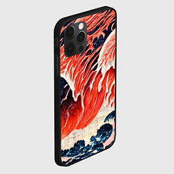 Чехол для iPhone 12 Pro Великая красная волна, цвет: 3D-черный — фото 2