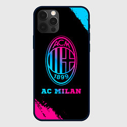 Чехол для iPhone 12 Pro AC Milan - neon gradient, цвет: 3D-черный