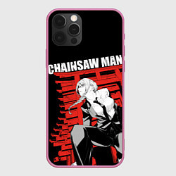Чехол для iPhone 12 Pro Chainsaw - Макима, цвет: 3D-малиновый