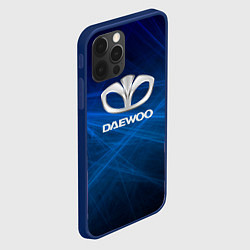 Чехол для iPhone 12 Pro Daewoo - лучи, цвет: 3D-тёмно-синий — фото 2