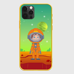 Чехол для iPhone 12 Pro Девочка на Марсе, цвет: 3D-желтый