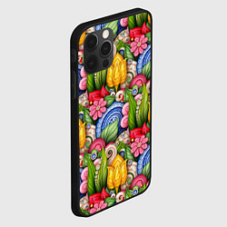 Чехол для iPhone 12 Pro Тюльпаны объемные листья и цветы, цвет: 3D-черный — фото 2