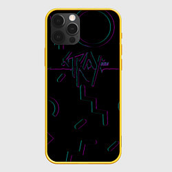 Чехол для iPhone 12 Pro Stray - фигурки неон, цвет: 3D-желтый