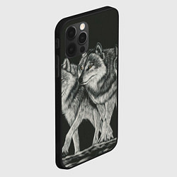 Чехол для iPhone 12 Pro Три волка, цвет: 3D-черный — фото 2