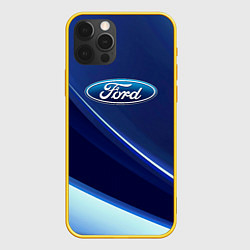 Чехол для iPhone 12 Pro Ford - абстракция, цвет: 3D-желтый