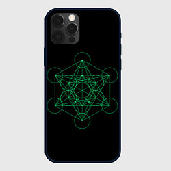 Чехол для iPhone 12 Pro Куб Метатрона на чёрном фоне, цвет: 3D-черный