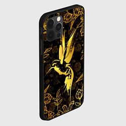 Чехол для iPhone 12 Pro Золотая колибри, цвет: 3D-черный — фото 2