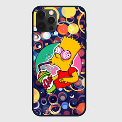 Чехол для iPhone 12 Pro Bart Simpson пьёт лимонад, цвет: 3D-черный