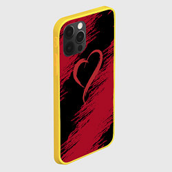 Чехол для iPhone 12 Pro Нарисованное кистью сердце, цвет: 3D-желтый — фото 2