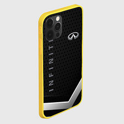 Чехол для iPhone 12 Pro Infiniti абстракция карбон, цвет: 3D-желтый — фото 2
