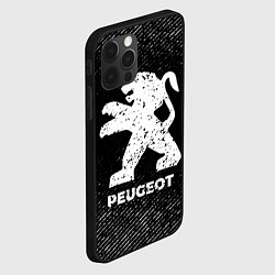 Чехол для iPhone 12 Pro Peugeot с потертостями на темном фоне, цвет: 3D-черный — фото 2