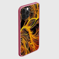 Чехол для iPhone 12 Pro Фрактальные перья, цвет: 3D-малиновый — фото 2