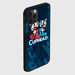 Чехол для iPhone 12 Pro Cuphead синий огонь, цвет: 3D-черный — фото 2