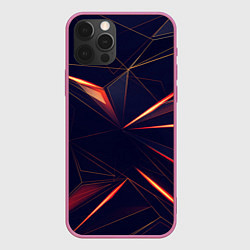 Чехол для iPhone 12 Pro Раскаленные грани, цвет: 3D-малиновый