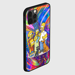 Чехол для iPhone 12 Pro Семейка Симпсонов празднуют Новый Год, цвет: 3D-черный — фото 2