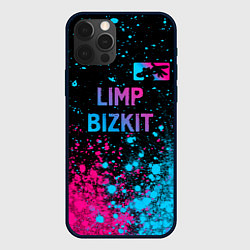 Чехол для iPhone 12 Pro Limp Bizkit - neon gradient: символ сверху, цвет: 3D-черный