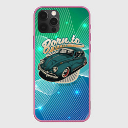 Чехол для iPhone 12 Pro Born to ride - старый жук, цвет: 3D-малиновый