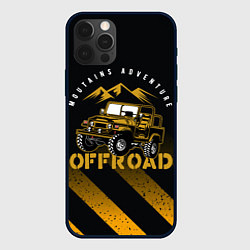 Чехол для iPhone 12 Pro Внедорожник на фоне гор, цвет: 3D-черный