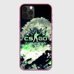 Чехол для iPhone 12 Pro CS GO green, цвет: 3D-малиновый