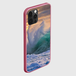 Чехол для iPhone 12 Pro Штормовая волна, накатывающая на берег, цвет: 3D-малиновый — фото 2
