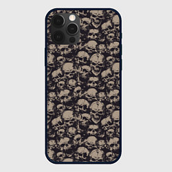 Чехол для iPhone 12 Pro Череп и брызги, цвет: 3D-черный