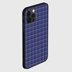 Чехол для iPhone 12 Pro Синий с горчичным в клетку, цвет: 3D-черный — фото 2
