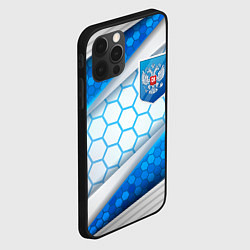 Чехол для iPhone 12 Pro Синий герб России на объемном фоне, цвет: 3D-черный — фото 2