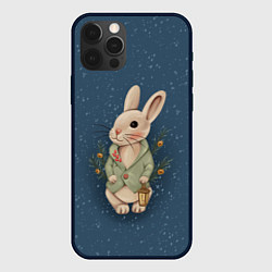 Чехол для iPhone 12 Pro Кролик с фонариком, цвет: 3D-черный