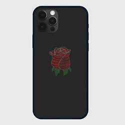 Чехол для iPhone 12 Pro Роза абстракция, цвет: 3D-черный