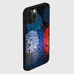 Чехол для iPhone 12 Pro Разноцветные огни сквозь дождевое стекло, цвет: 3D-черный — фото 2