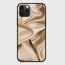 Чехол для iPhone 12 Pro Струящаяся золотистая ткань, цвет: 3D-черный