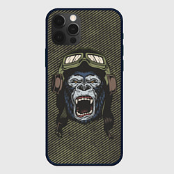 Чехол для iPhone 12 Pro Горилла-пилот, цвет: 3D-черный