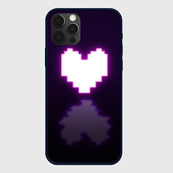 Чехол для iPhone 12 Pro Undertale heart neon, цвет: 3D-черный