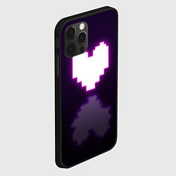 Чехол для iPhone 12 Pro Undertale heart neon, цвет: 3D-черный — фото 2