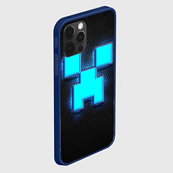 Чехол для iPhone 12 Pro Minecraft Creeper - neon, цвет: 3D-тёмно-синий — фото 2