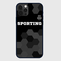 Чехол iPhone 12 Pro Sporting sport на темном фоне: символ сверху