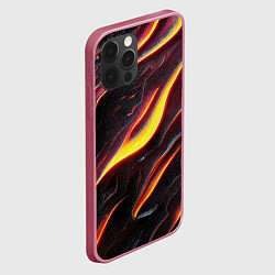 Чехол для iPhone 12 Pro Огонь сквозь расколы в плите как магическая лава, цвет: 3D-малиновый — фото 2