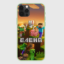 Чехол для iPhone 12 Pro Елена Minecraft, цвет: 3D-салатовый