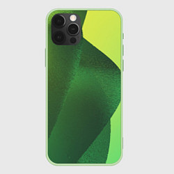Чехол для iPhone 12 Pro Зелёные абстрактные волны, цвет: 3D-салатовый