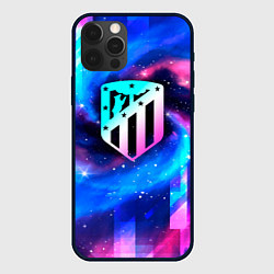 Чехол iPhone 12 Pro Atletico Madrid неоновый космос