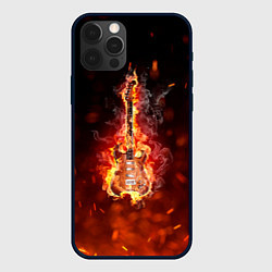 Чехол iPhone 12 Pro Гитара - пламя