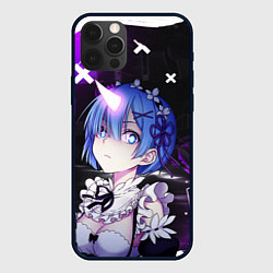 Чехол для iPhone 12 Pro Rem - ReZero - Абстракция, цвет: 3D-черный