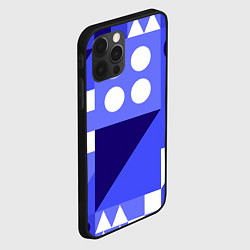 Чехол для iPhone 12 Pro Геометрические синие, фиолетовые и белые фигуры, цвет: 3D-черный — фото 2