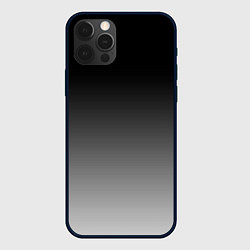 Чехол для iPhone 12 Pro Серый градиент, цвет: 3D-черный