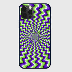 Чехол для iPhone 12 Pro Гипнотические полосы - оптическая иллюзия, цвет: 3D-черный