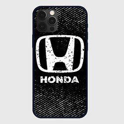 Чехол для iPhone 12 Pro Honda с потертостями на темном фоне, цвет: 3D-черный