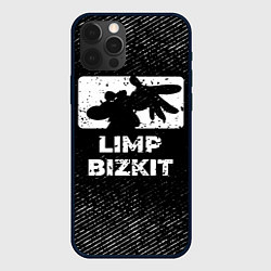 Чехол iPhone 12 Pro Limp Bizkit с потертостями на темном фоне