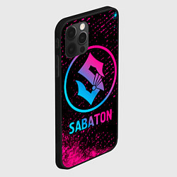 Чехол для iPhone 12 Pro Sabaton - neon gradient, цвет: 3D-черный — фото 2