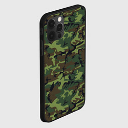 Чехол для iPhone 12 Pro Камуфляж лес - мелкий, цвет: 3D-черный — фото 2