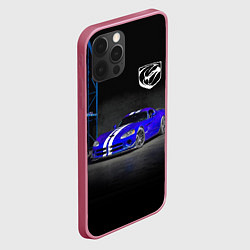 Чехол для iPhone 12 Pro Dodge Viper SRT GTS, цвет: 3D-малиновый — фото 2